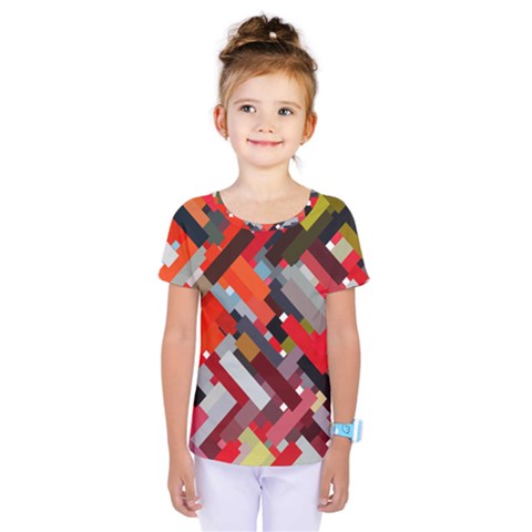 Maze Abstract Texture Rainbow Kids  One Piece Tee by Dutashop