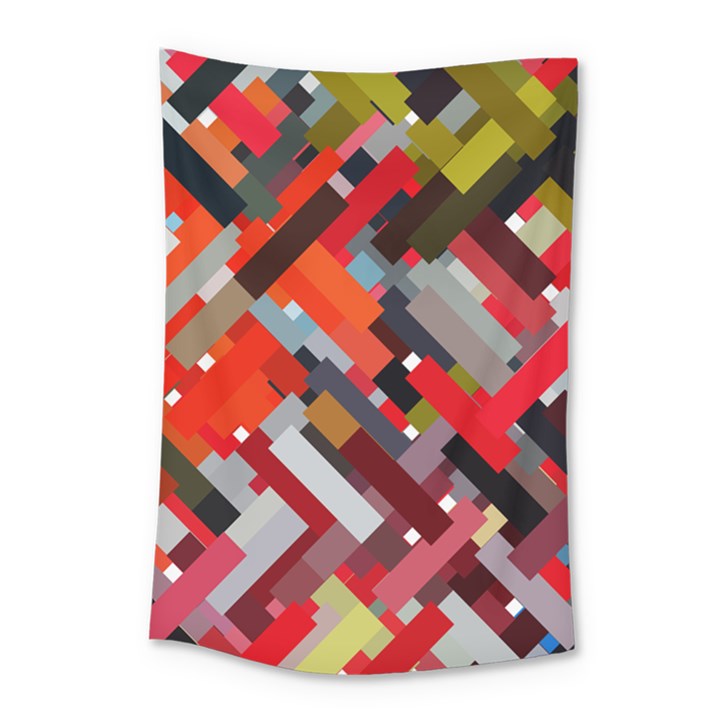 Maze Abstract Texture Rainbow Small Tapestry