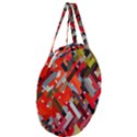 Maze Abstract Texture Rainbow Giant Round Zipper Tote View3