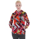 Maze Abstract Texture Rainbow Women s Hooded Pullover View1