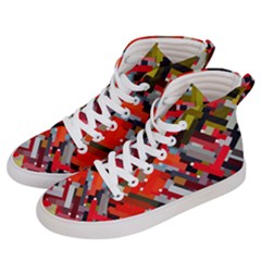 Maze Abstract Texture Rainbow Men s Hi-top Skate Sneakers