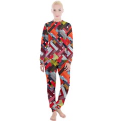 Maze Abstract Texture Rainbow Women s Lounge Set