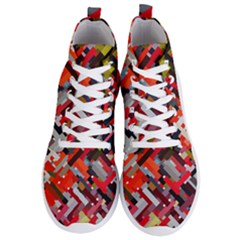 Maze Abstract Texture Rainbow Men s Lightweight High Top Sneakers by Dutashop