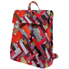 Maze Abstract Texture Rainbow Flap Top Backpack by Dutashop