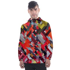 Maze Abstract Texture Rainbow Men s Front Pocket Pullover Windbreaker by Dutashop