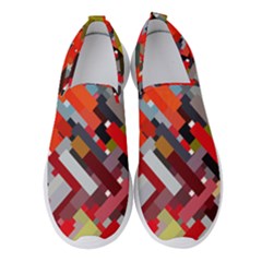 Maze Abstract Texture Rainbow Women s Slip On Sneakers by Dutashop