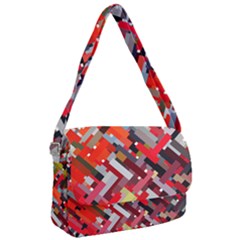 Maze Abstract Texture Rainbow Courier Bag by Dutashop