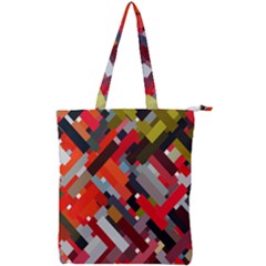 Maze Abstract Texture Rainbow Double Zip Up Tote Bag by Dutashop