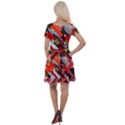 Maze Abstract Texture Rainbow Cap Sleeve Velour Dress  View2