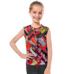 Maze Abstract Texture Rainbow Kids  Mesh Tank Top by Dutashop