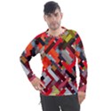 Maze Abstract Texture Rainbow Men s Pique Long Sleeve Tee View1