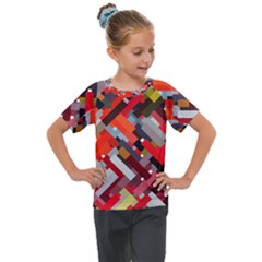 Maze Abstract Texture Rainbow Kids  Mesh Piece Tee