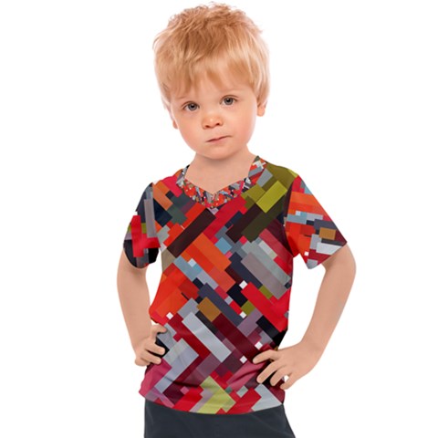 Maze Abstract Texture Rainbow Kids  Sports Tee by Dutashop