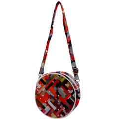 Maze Abstract Texture Rainbow Crossbody Circle Bag