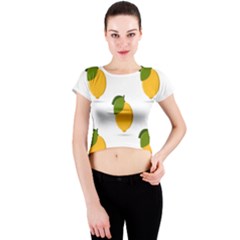 Lemon Fruit Crew Neck Crop Top by Dutashop