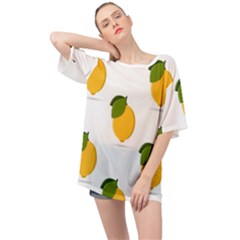 Lemon Fruit Oversized Chiffon Top by Dutashop