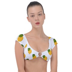 Lemon Fruit Cap Sleeve Ring Bikini Top