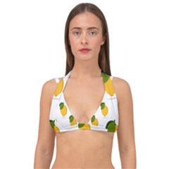 Lemon Fruit Double Strap Halter Bikini Top