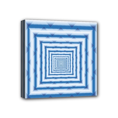 Metallic Blue Shiny Reflective Mini Canvas 4  X 4  (stretched) by Dutashop