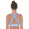 Metallic Blue Shiny Reflective Cross Back Sports Bra View2