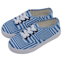 Metallic Blue Shiny Reflective Kids  Classic Low Top Sneakers by Dutashop