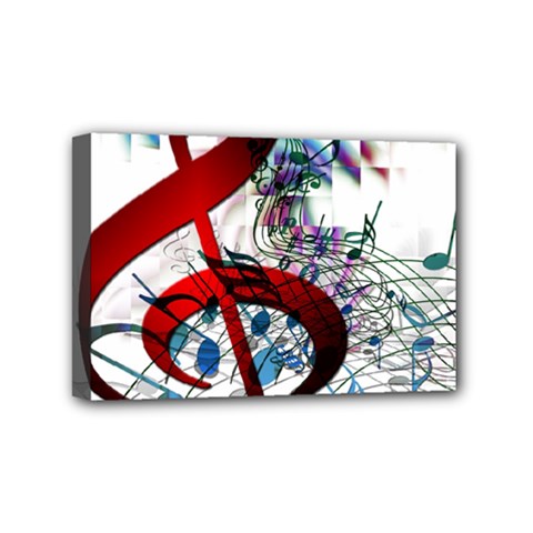 Music Treble Clef Sound Mini Canvas 6  X 4  (stretched)