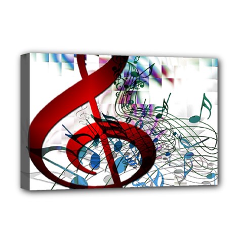 Music Treble Clef Sound Deluxe Canvas 18  X 12  (stretched) by Dutashop