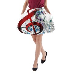 Music Treble Clef Sound A-line Pocket Skirt