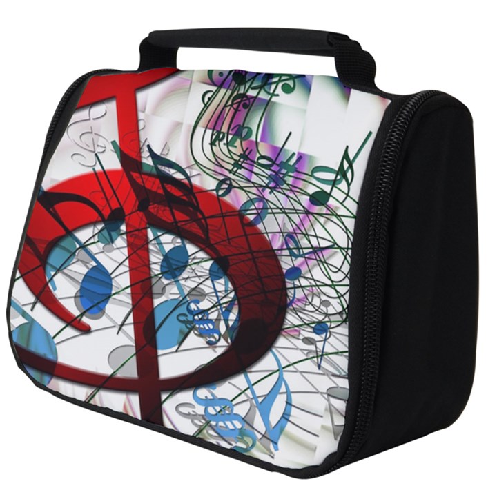 Music Treble Clef Sound Full Print Travel Pouch (Big)