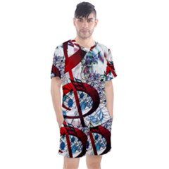 Music Treble Clef Sound Men s Mesh Tee And Shorts Set