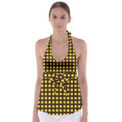 Yellow Pattern Green Babydoll Tankini Top by Dutashop