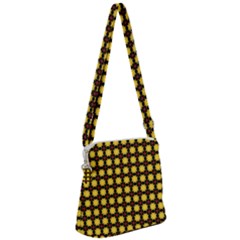 Yellow Pattern Green Zipper Messenger Bag by Dutashop