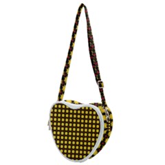 Yellow Pattern Green Heart Shoulder Bag