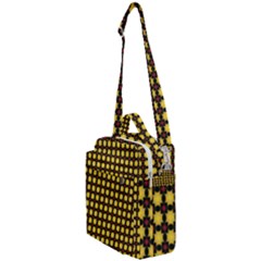 Yellow Pattern Green Crossbody Day Bag by Dutashop