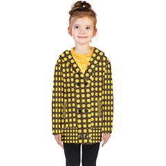 Yellow Pattern Green Kids  Double Breasted Button Coat by Dutashop