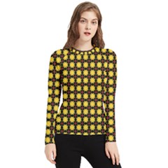 Yellow Pattern Green Women s Long Sleeve Rash Guard