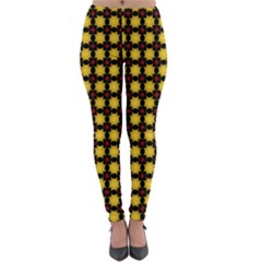 Yellow Pattern Green Lightweight Velour Leggings