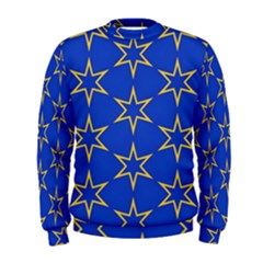 Star Pattern Blue Gold Men s Sweatshirt by Dutashop