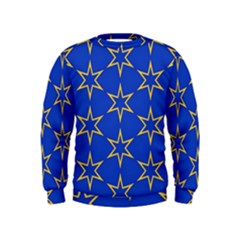 Star Pattern Blue Gold Kids  Sweatshirt