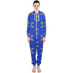 Star Pattern Blue Gold Hooded Jumpsuit (ladies) 