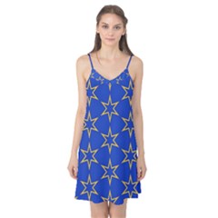 Star Pattern Blue Gold Camis Nightgown by Dutashop