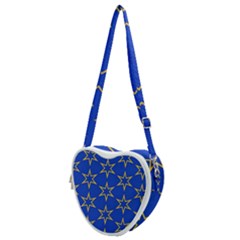 Star Pattern Blue Gold Heart Shoulder Bag