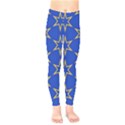 Star Pattern Blue Gold Kids  Leggings View1