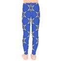 Star Pattern Blue Gold Kids  Leggings View2