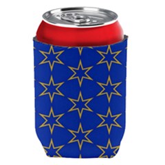 Star Pattern Blue Gold Can Holder by Dutashop