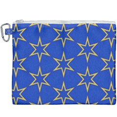 Star Pattern Blue Gold Canvas Cosmetic Bag (xxxl) by Dutashop