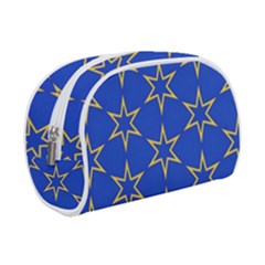 Star Pattern Blue Gold Make Up Case (small) by Dutashop