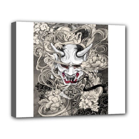 Samurai Oni Mask Deluxe Canvas 20  X 16  (stretched) by Saga96