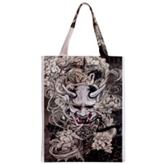 Samurai Oni Mask Zipper Classic Tote Bag by Saga96