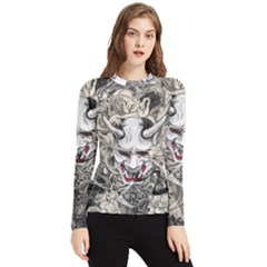 Samurai Oni Mask Women s Long Sleeve Rash Guard